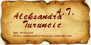 Aleksandra Turunčić vizit kartica